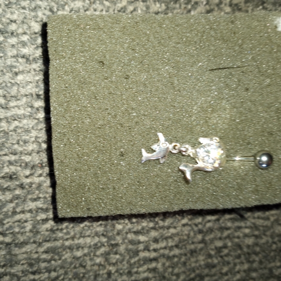 Rare 925 silver dolphins belly button ring - Picture 3 of 3